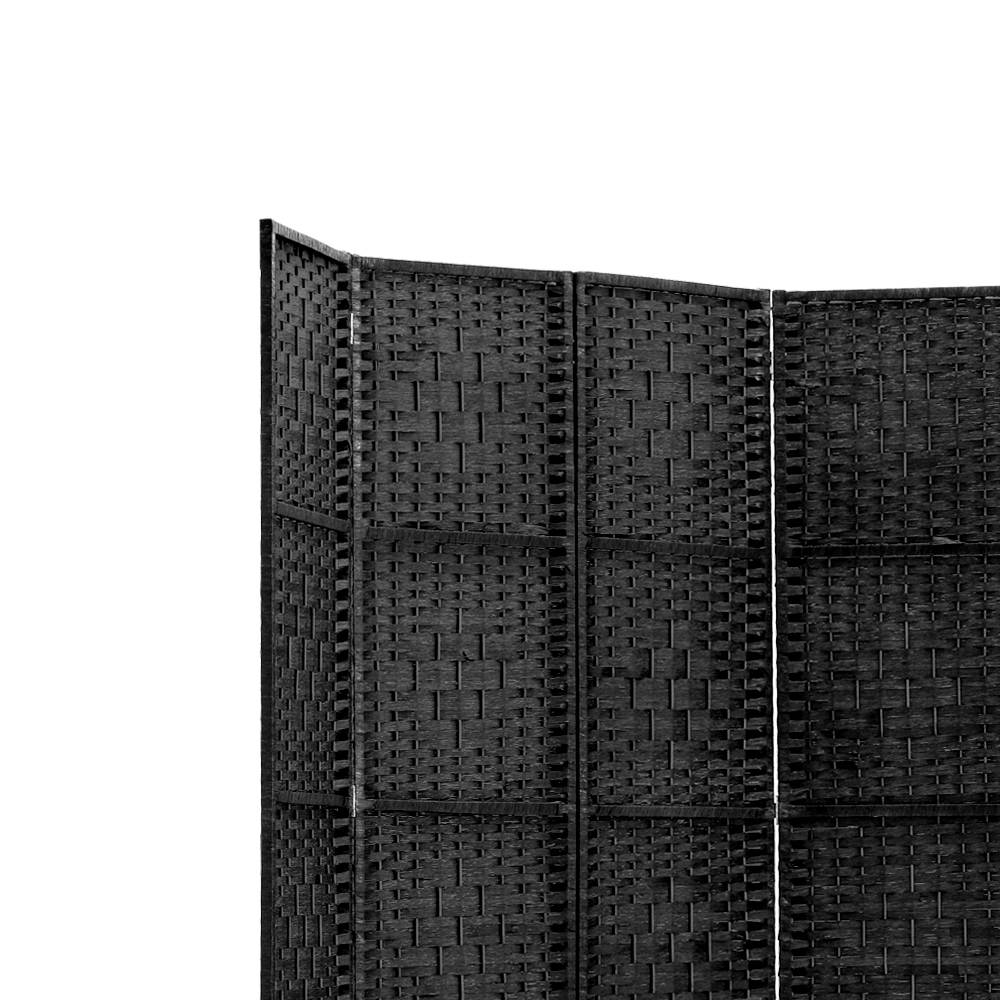 Paynesville 6 Panel Woven Room Divider Screen, Black