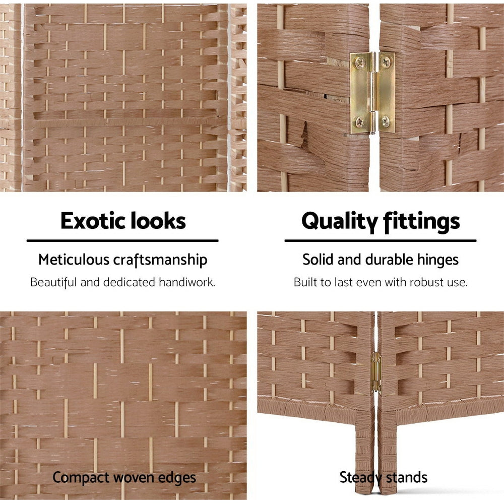 Paynesville 6 Panel Woven Room Divider Screen, Natural