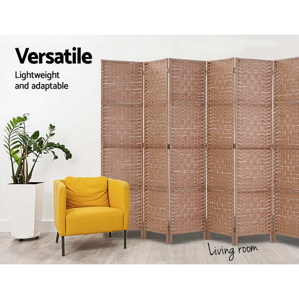 Paynesville 6 Panel Woven Room Divider Screen, Natural
