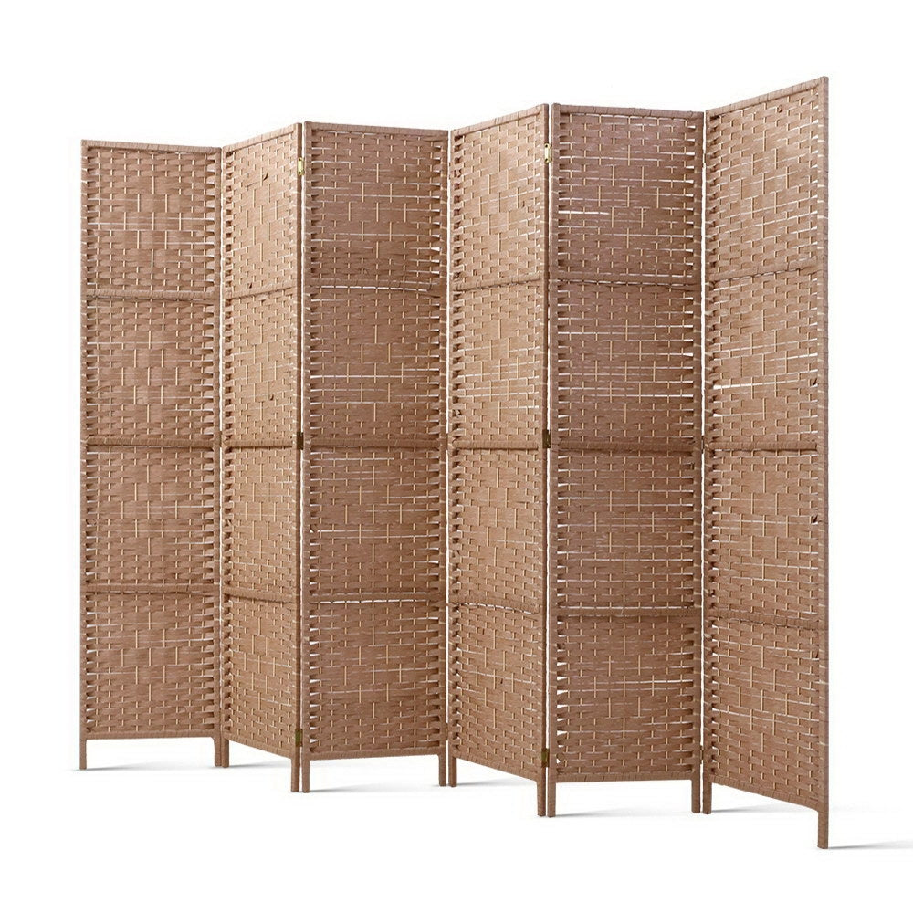 Paynesville 6 Panel Woven Room Divider Screen, Natural