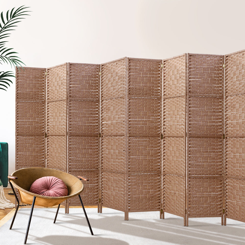 Paynesville 8 Panel Woven Room Divider Screen, Natural