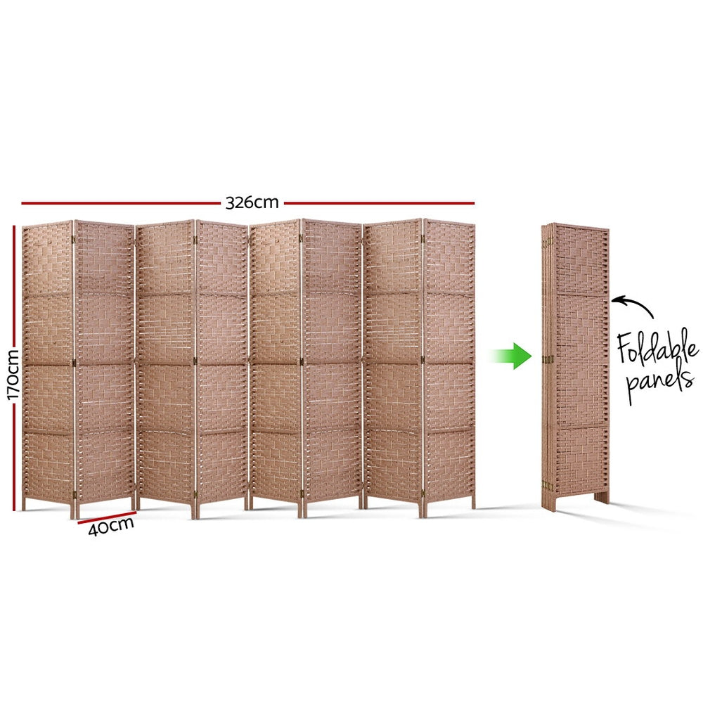 Paynesville 8 Panel Woven Room Divider Screen, Natural