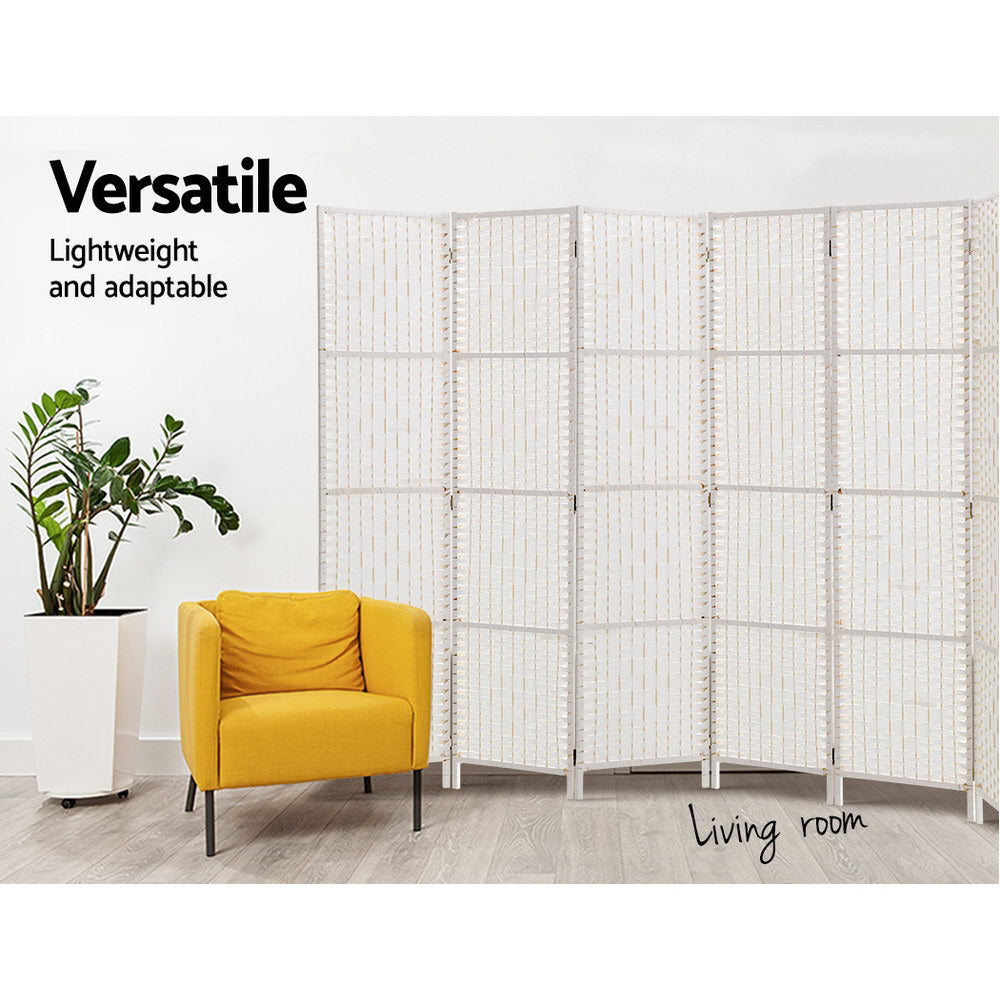 Paynesville 8 Panel Woven Room Divider Screen, White