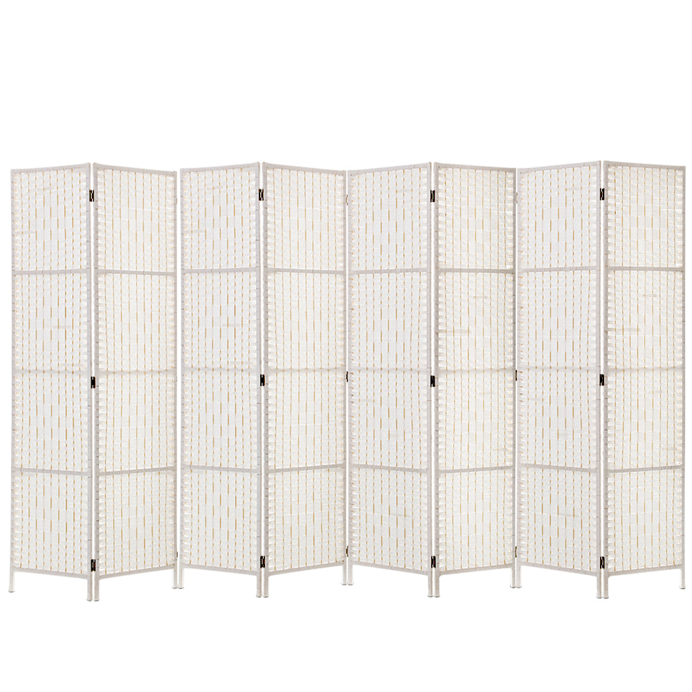 Paynesville 8 Panel Woven Room Divider Screen, White