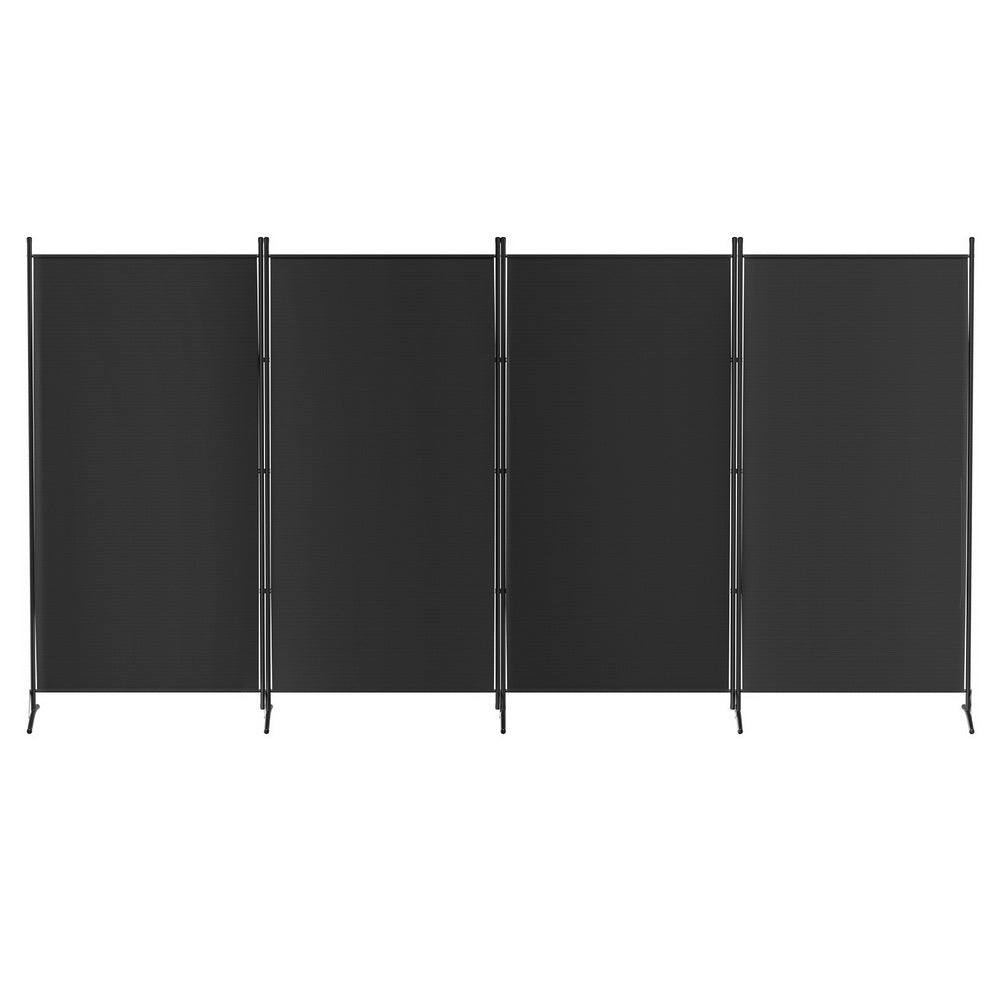 Mallacoota 4 Panel Fabric Room Divider Screen, Black view 3