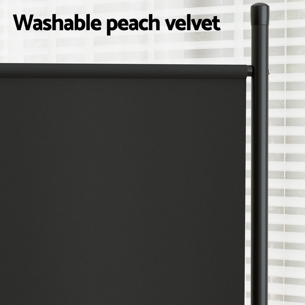 Mallacoota 4 Panel Fabric Room Divider Screen, Black view 5