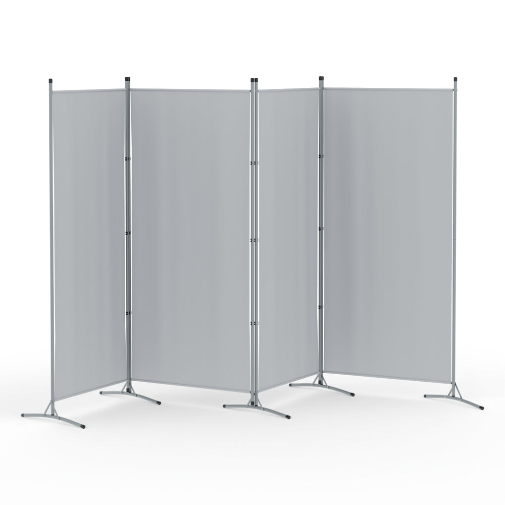 Mallacoota 4 Panel Fabric Room Divider Screen, Grey