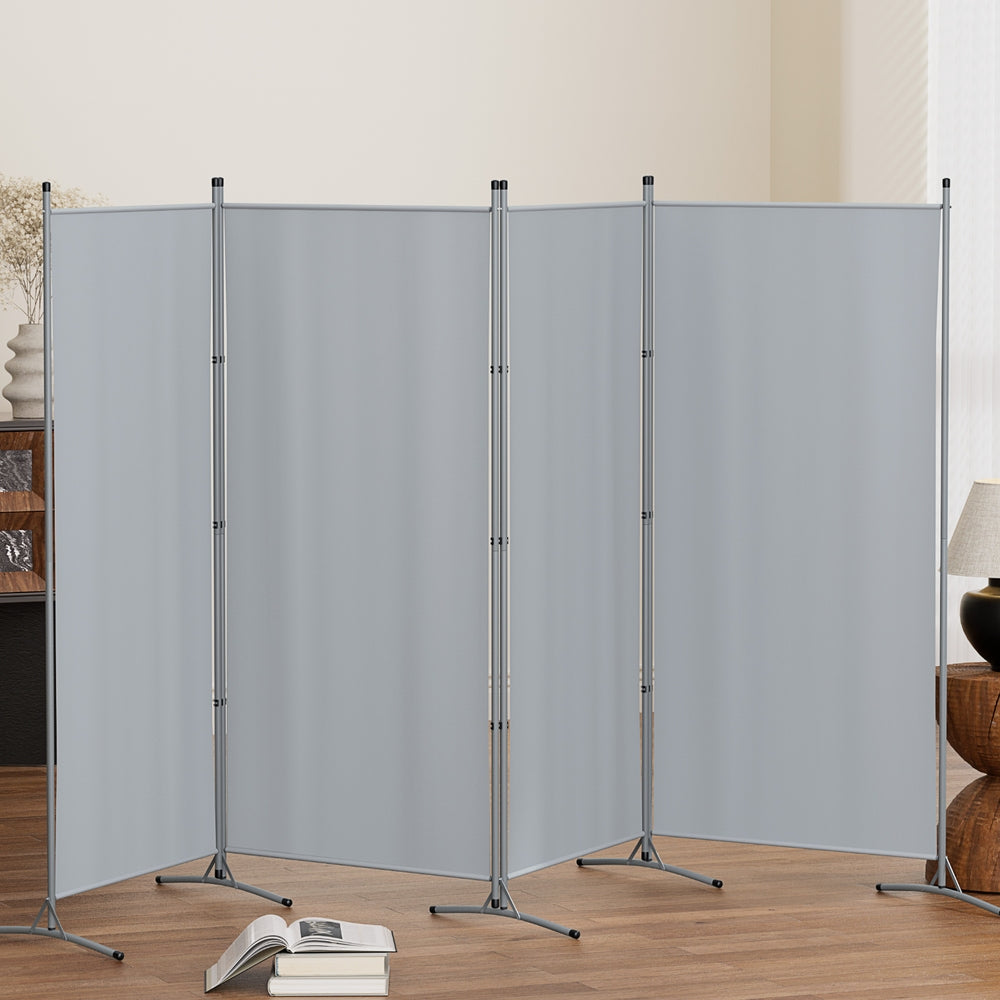 Mallacoota 4 Panel Fabric Room Divider Screen, Grey view 7