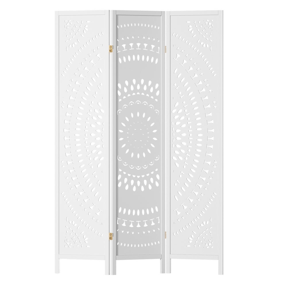 Lindenow 3 Panel Circle Room Divider Screen, White