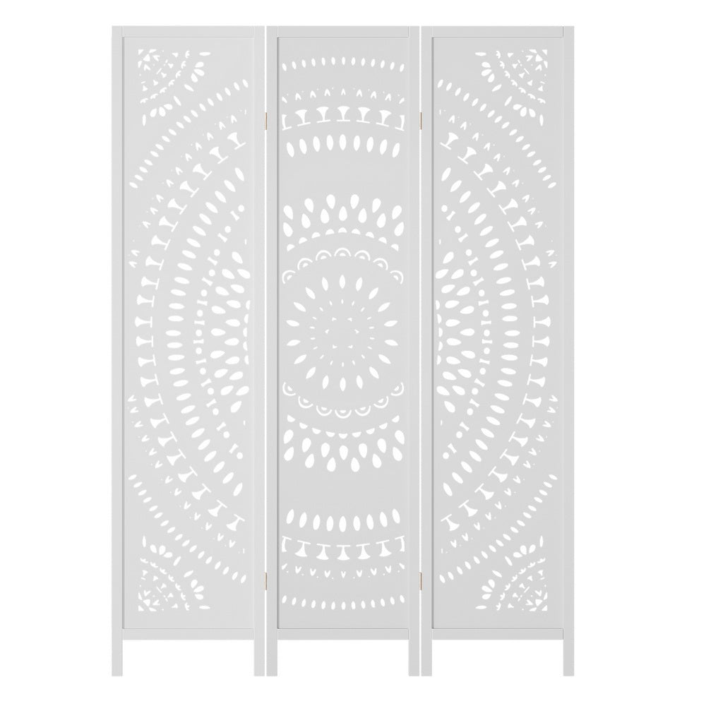 Lindenow 3 Panel Circle Room Divider Screen, White