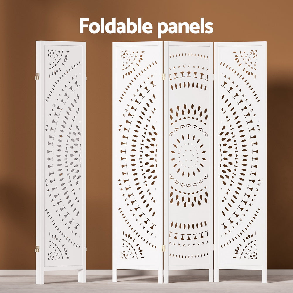 Lindenow 3 Panel Circle Room Divider Screen, White