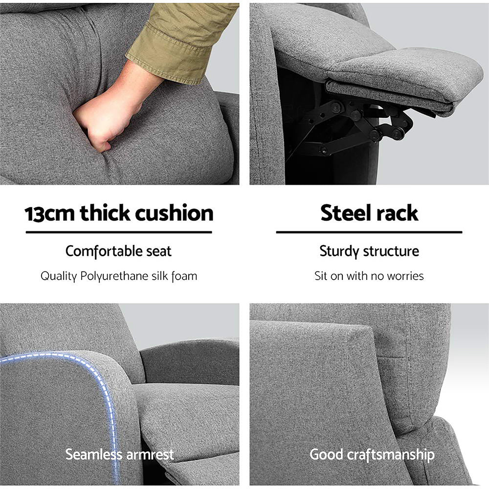 Artiss Grey Fabric Reclining Armchair for Ultimate Comfort and Style
