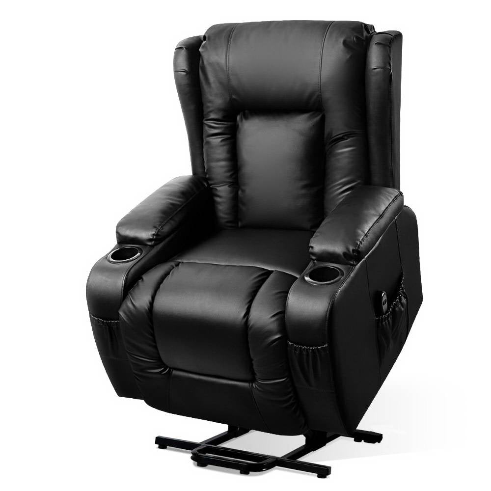 Artiss RUKWA Heated Massage Lift Assist Recliner — PU Leather — Allure Home Collections