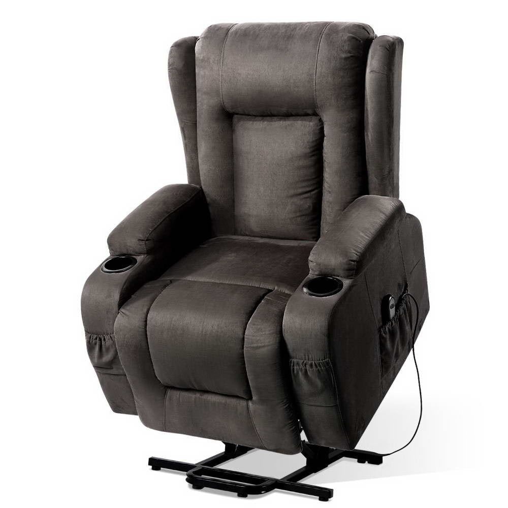 Artiss RUKWA Luxury Heated Massage Lift Assist Recliner — Velvet — Allure Home Collections