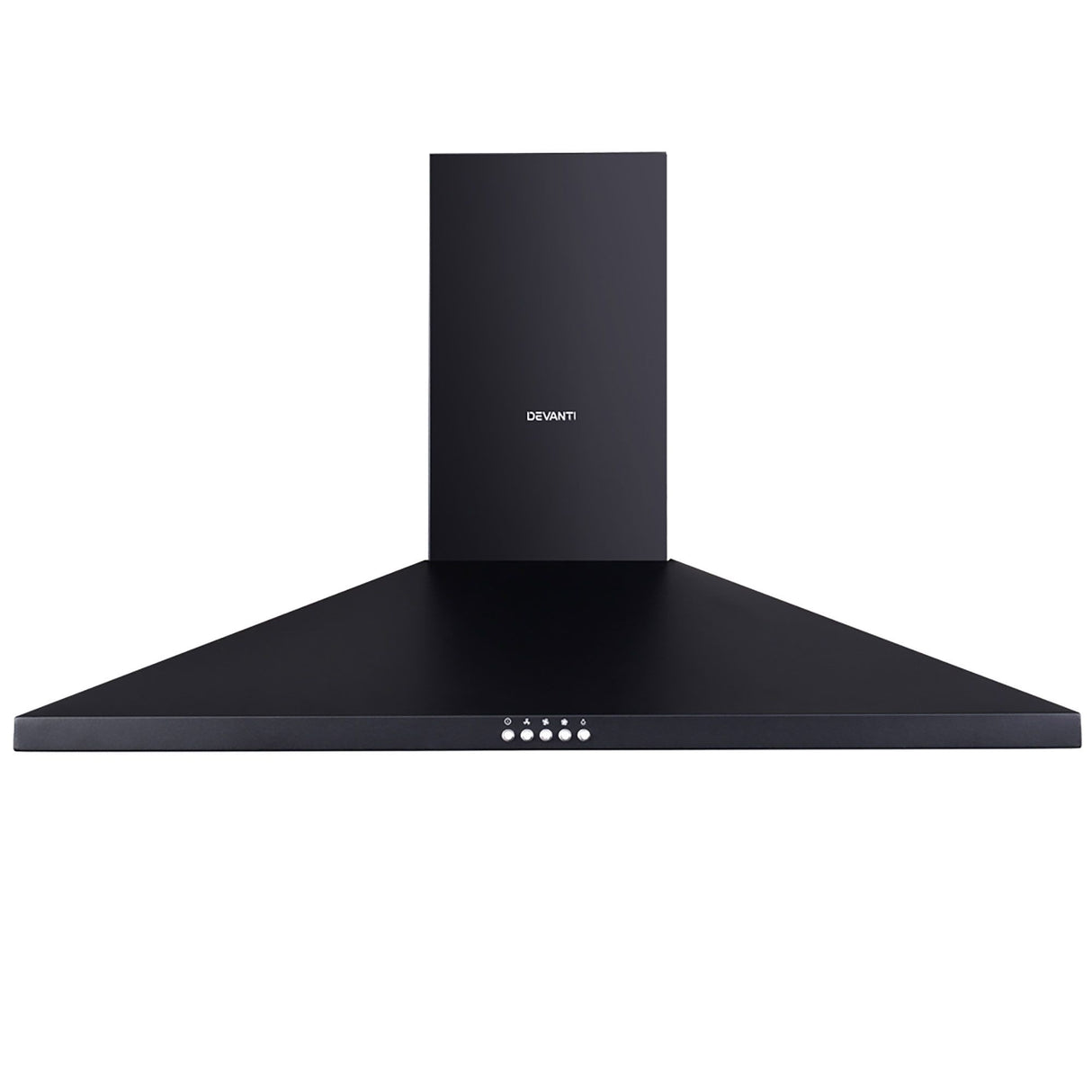 Three speed rocker button switches on the black range hood
