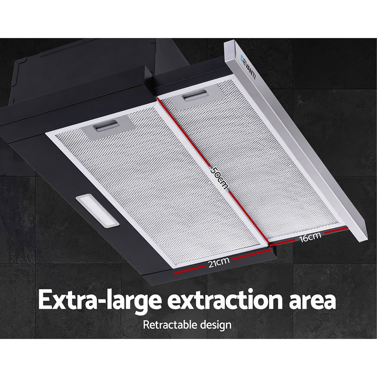 Two washable five layer aluminium grease filters removed for cleaning