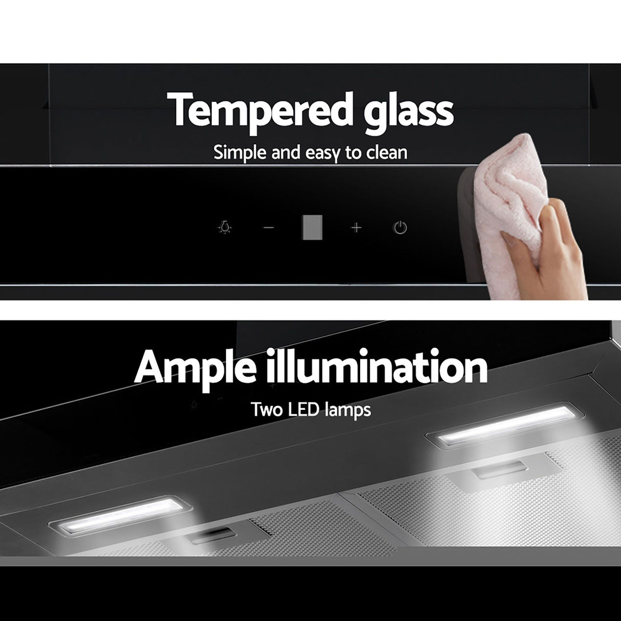 Adjustable chimney flue of the 600 mm glass range hood