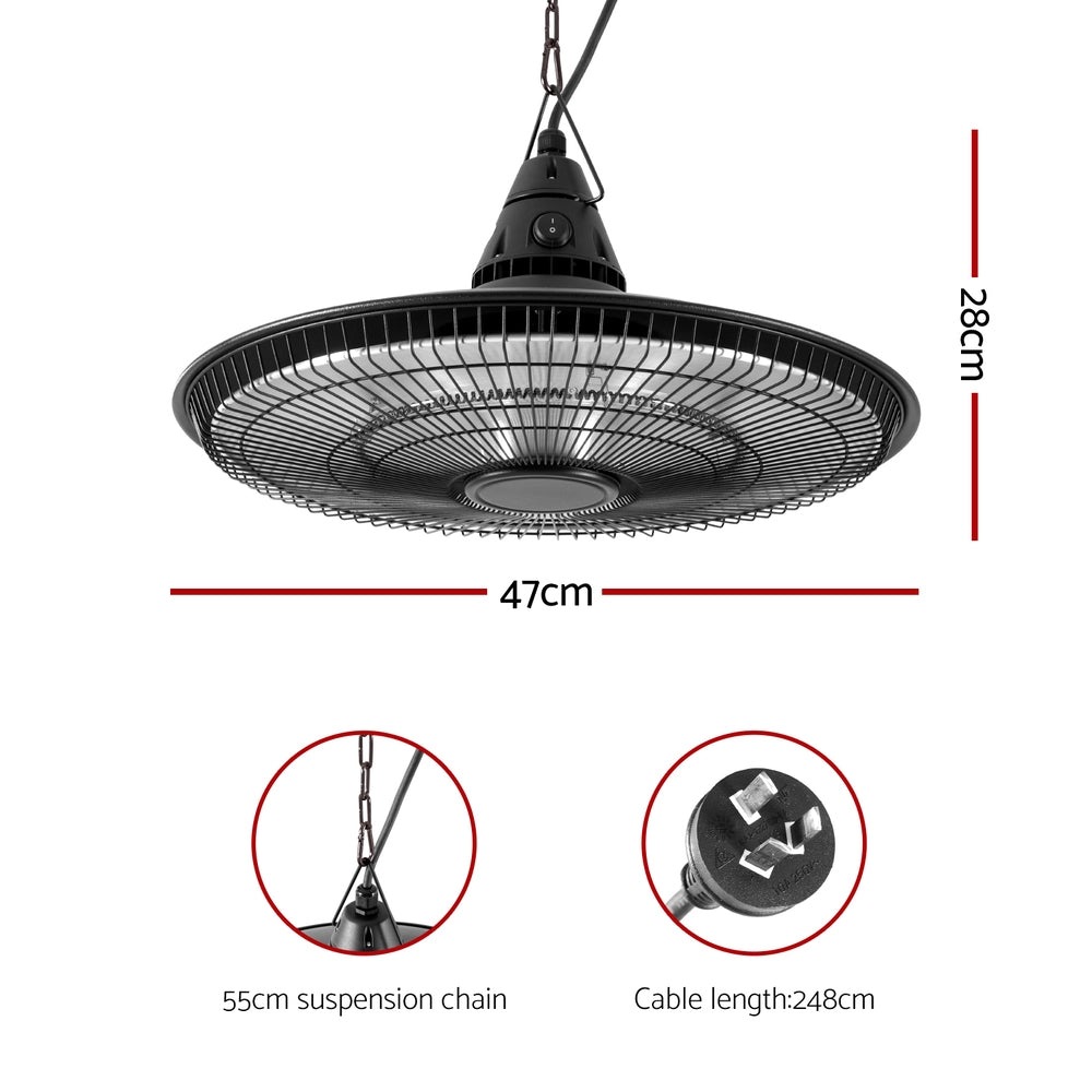 Remote control supplied with the hanging infrared patio heater