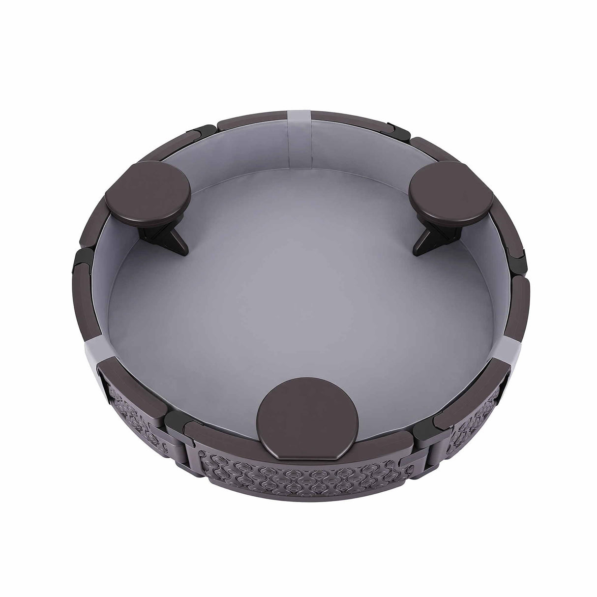 Round sandpit with full round cover