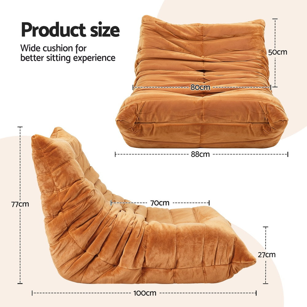 Avela Velvet Floor Lounge, Brown, view 4