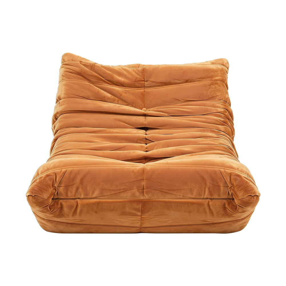 Avela Velvet Floor Lounge, Brown, view 3