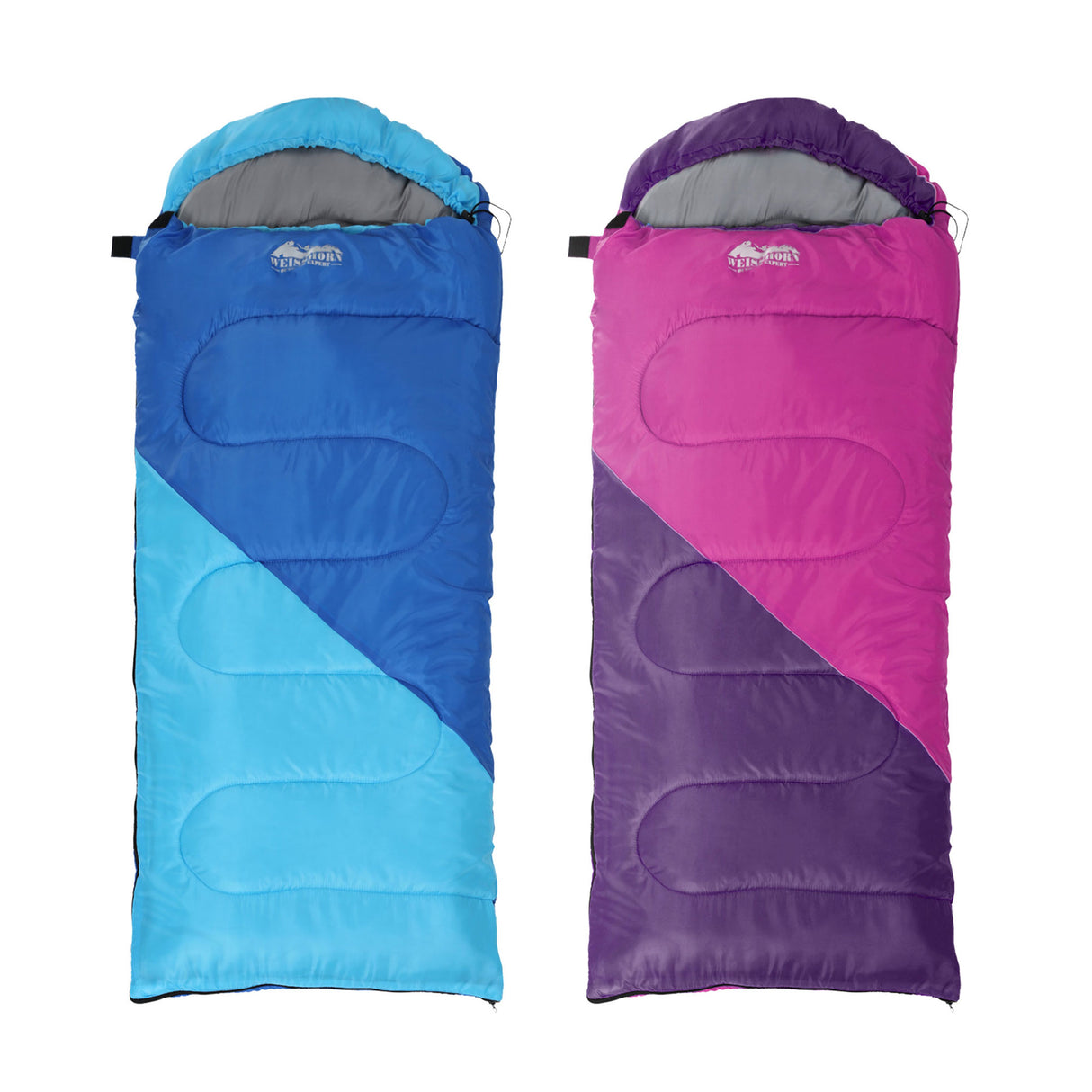Weisshorn Kids Sleeping Bag Set of 2, Single 172cm, Thermal, Camping Hiking