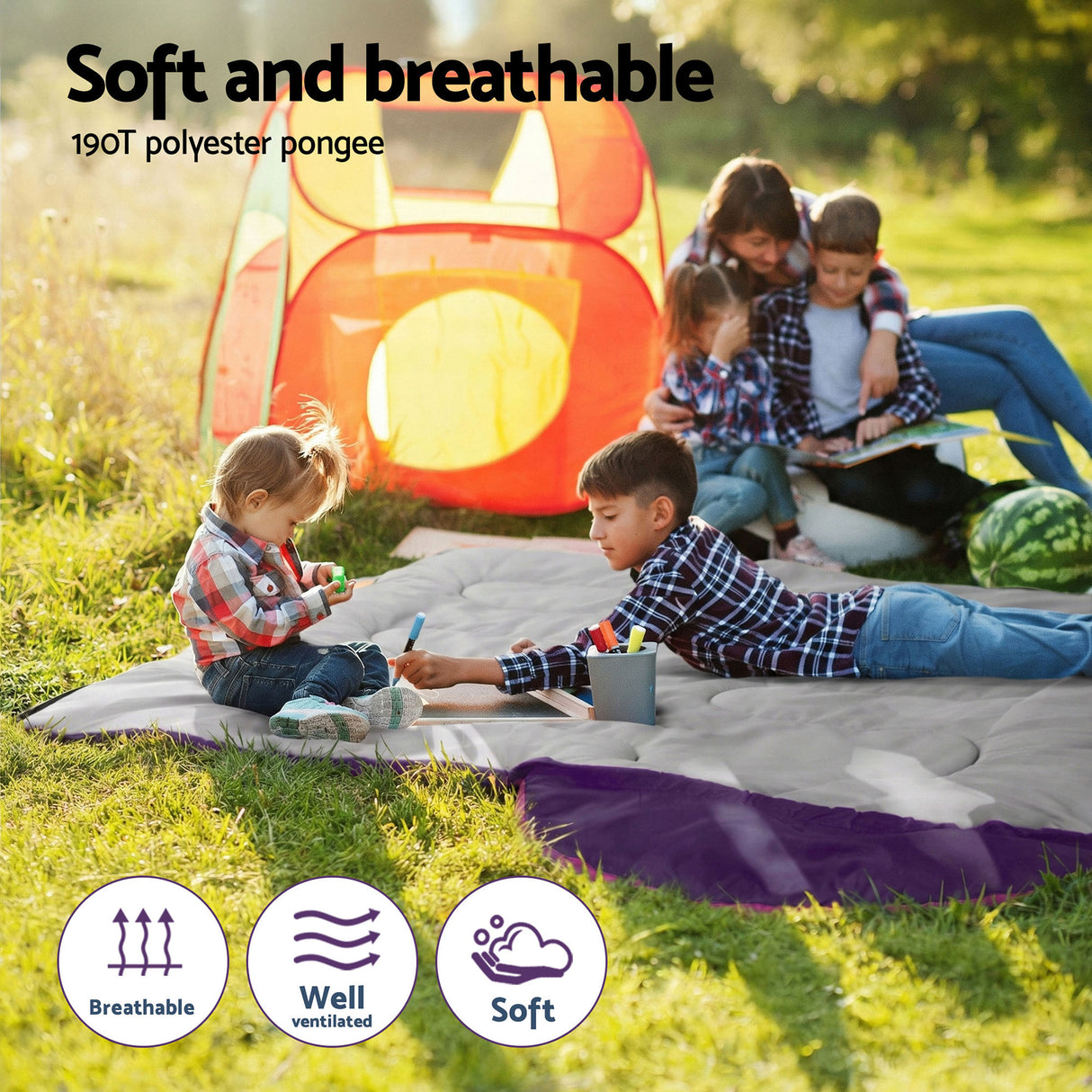 Weisshorn Kids Sleeping Bag Set of 2, Single 172cm, Thermal, Camping Hiking