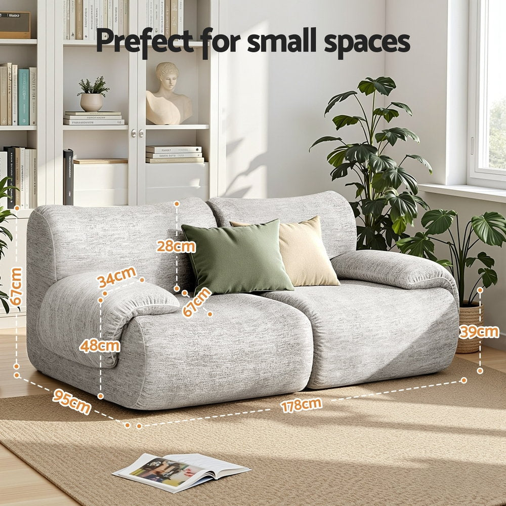 Ampolla 2 Seater Sofa, Light Grey