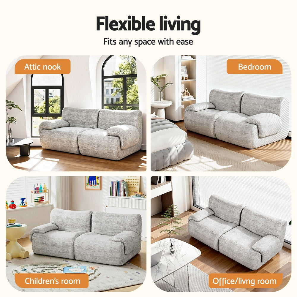Ampolla 2 Seater Sofa, Light Grey