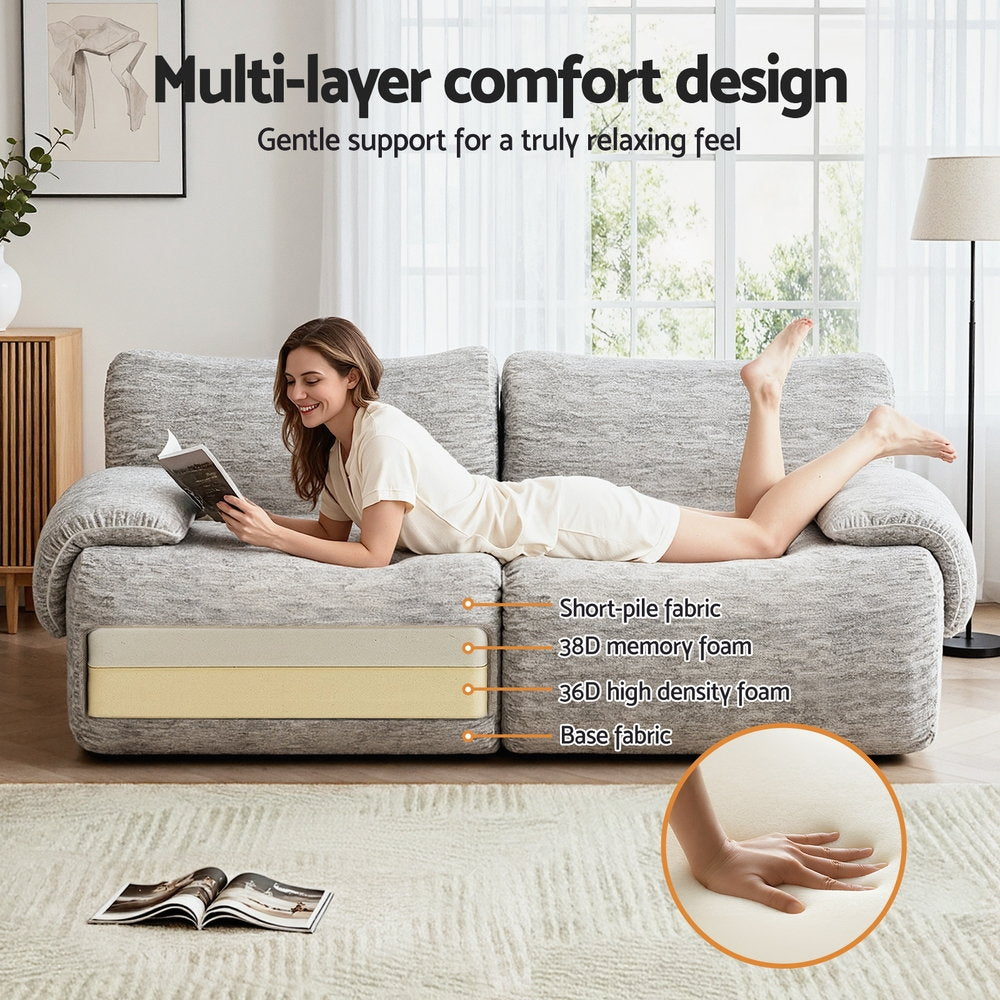 Ampolla 2 Seater Sofa, Light Grey