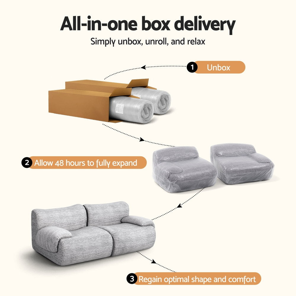 Ampolla 2 Seater Sofa, Light Grey
