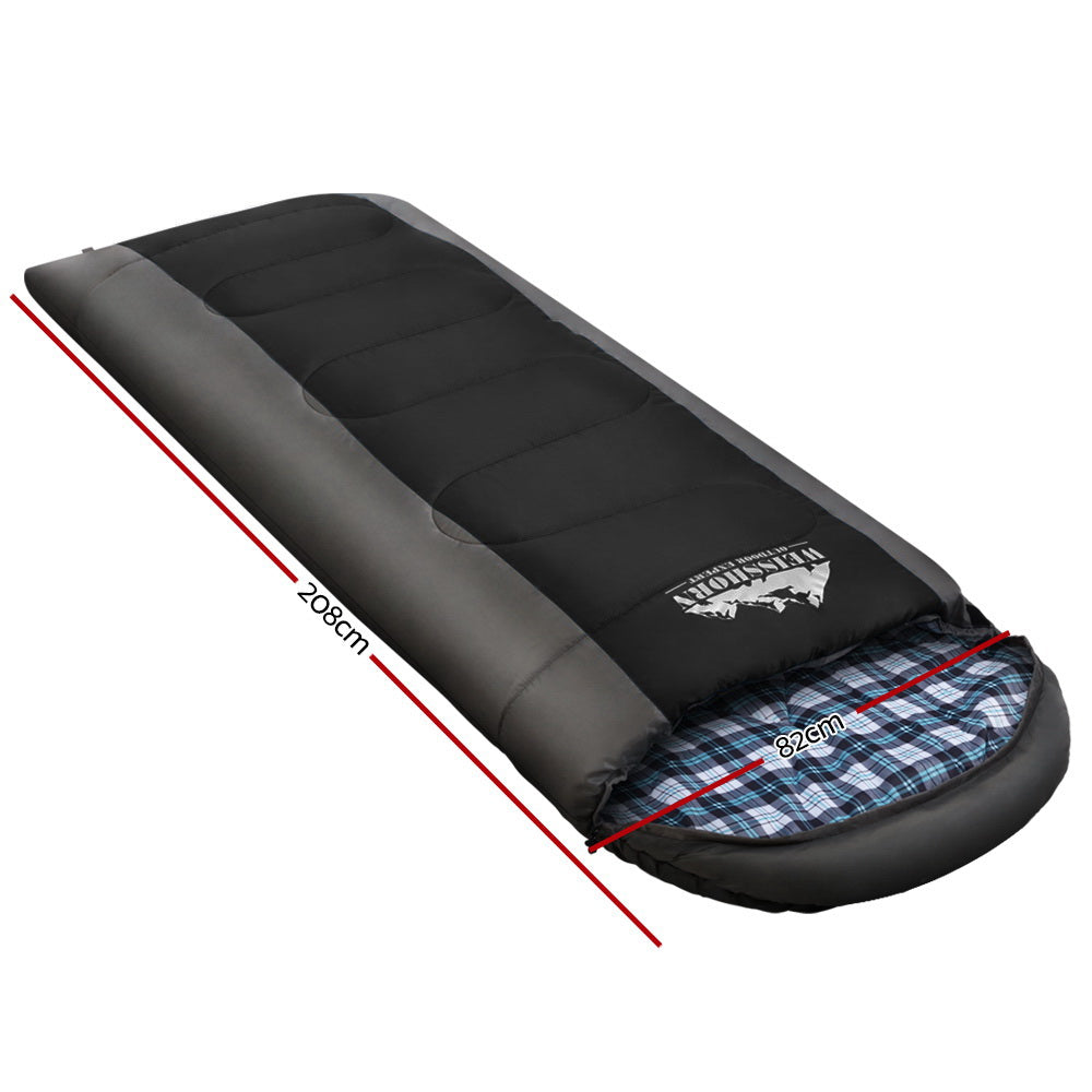 Weisshorn Single Sleeping Bag, -20°C, Thermal, Black