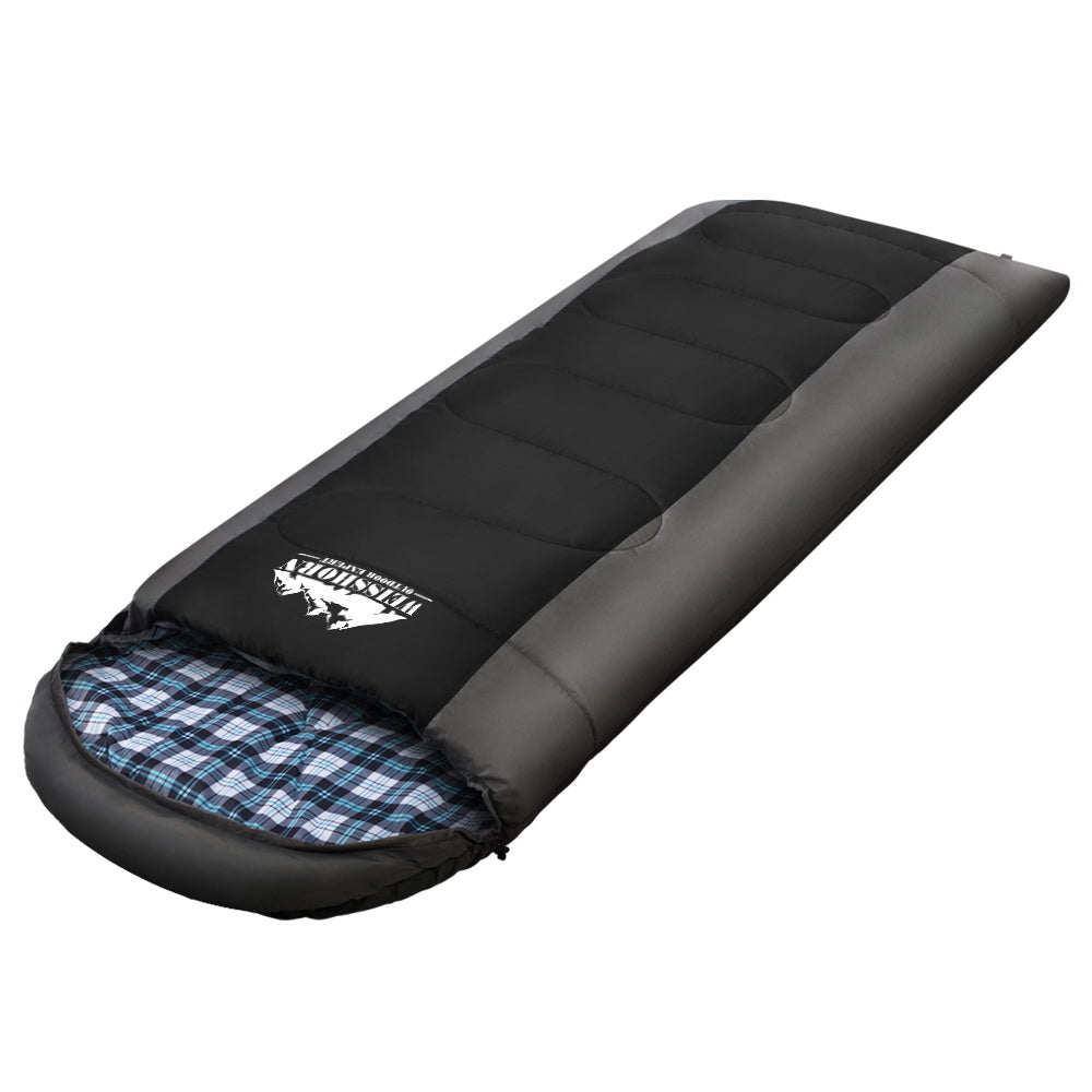 Weisshorn Single Sleeping Bag, -20°C, Thermal, Black