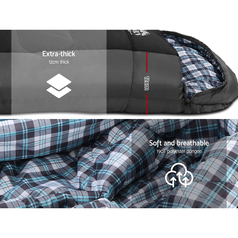 Weisshorn Single Sleeping Bag, -20°C, Thermal, Black