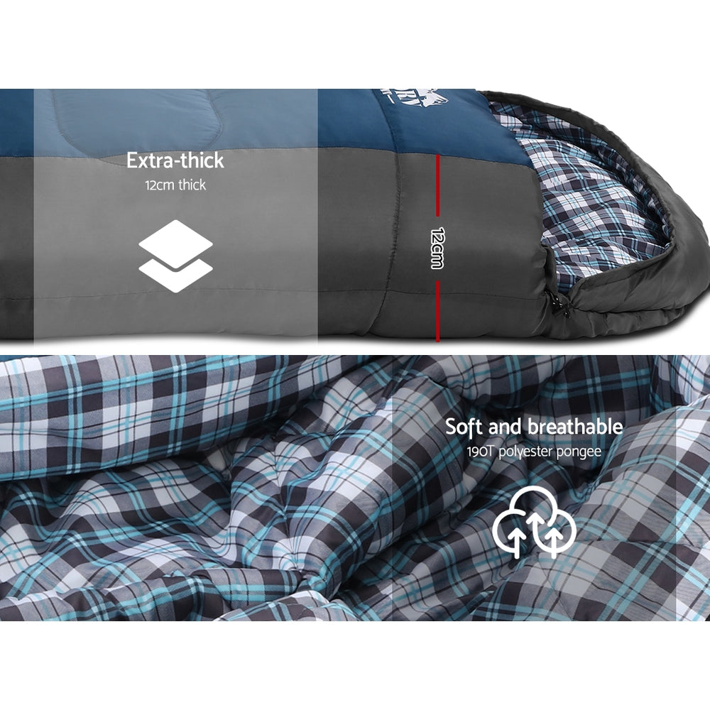 Weisshorn Single Sleeping Bag, -20°C, Thermal, Blue