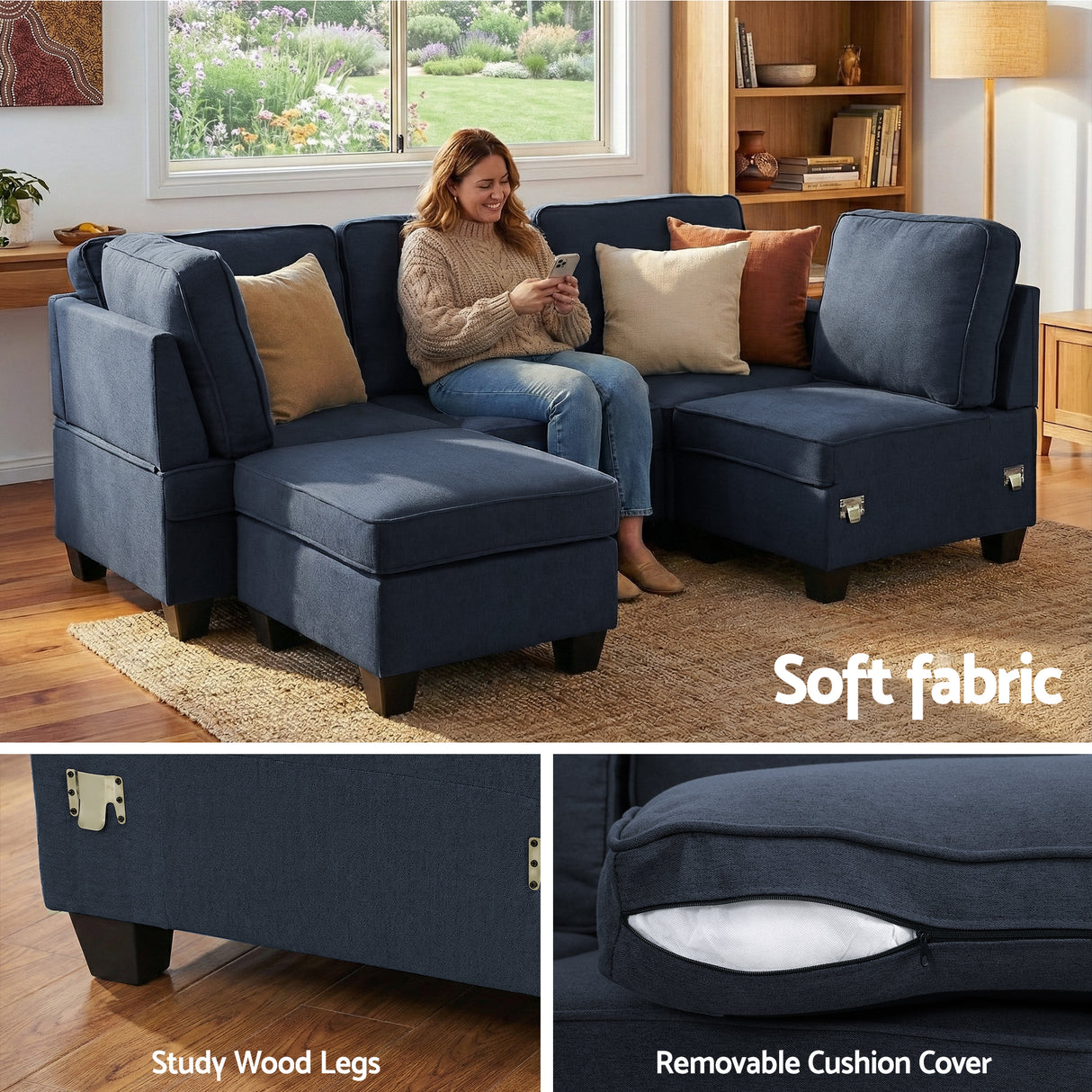 Tamariu 5 Seater Modular Sofa, Dark Grey