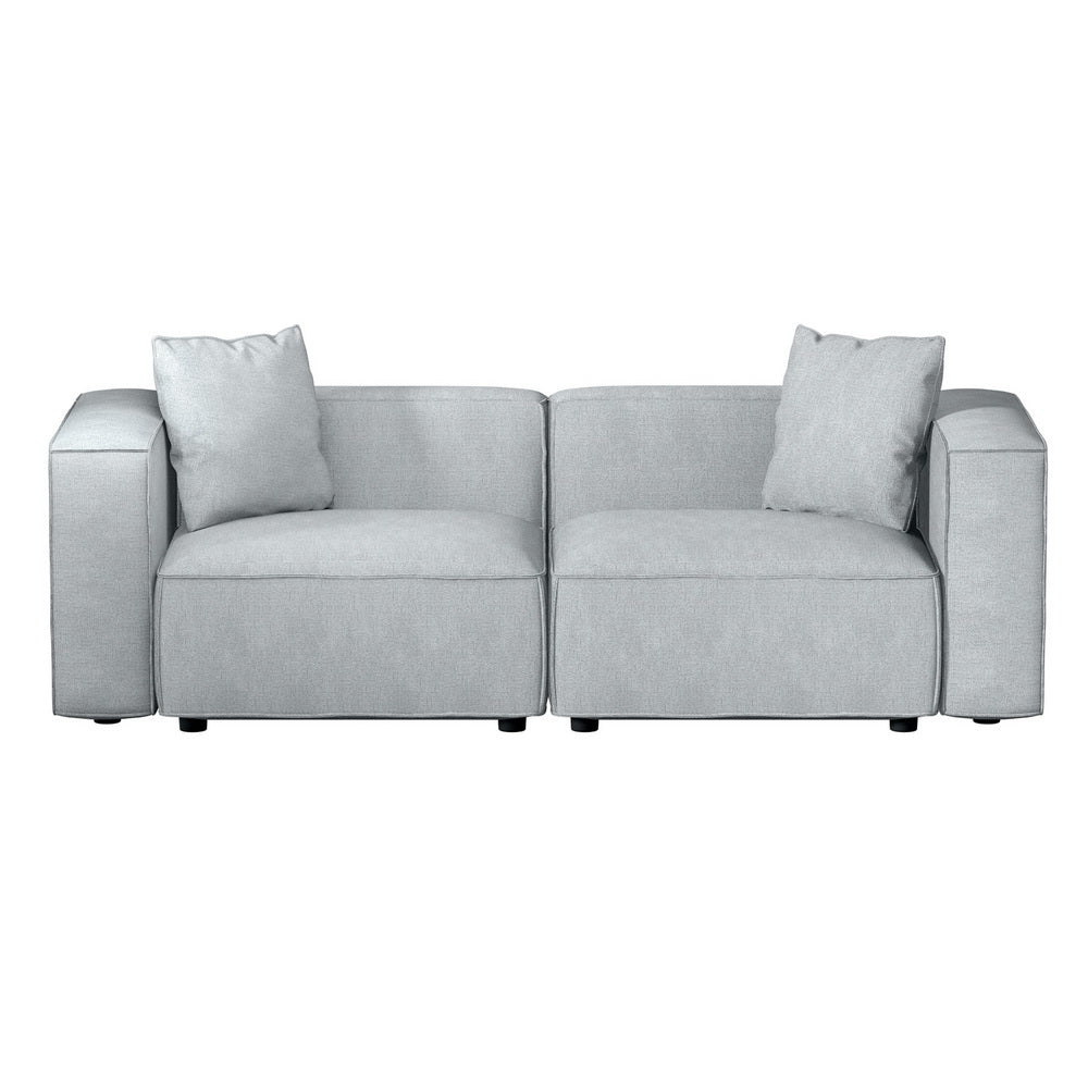 Artiss ALVIN 2-Seater Modular Sofa Chaise — Soft Linen, Grey — Allure Home Collections