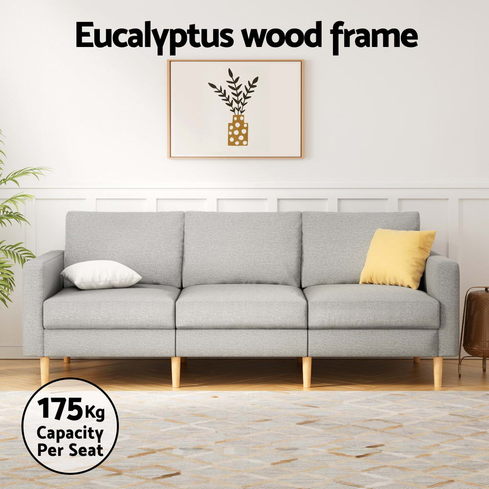 Escala 3 Seater Sofa, Grey