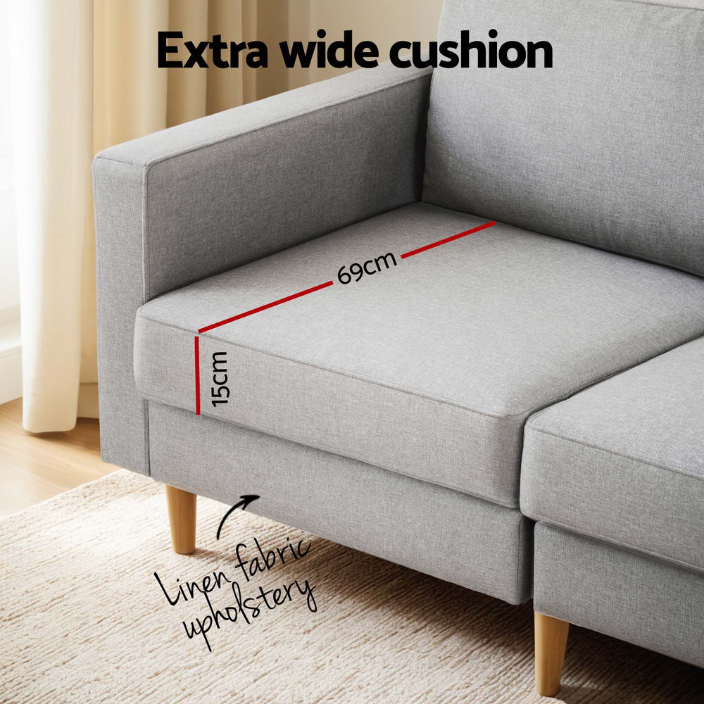 Escala 3 Seater Sofa, Grey