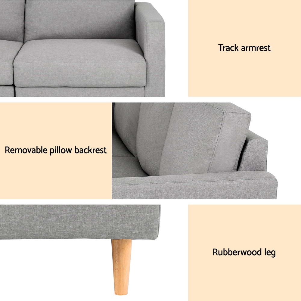 Escala 3 Seater Sofa, Grey