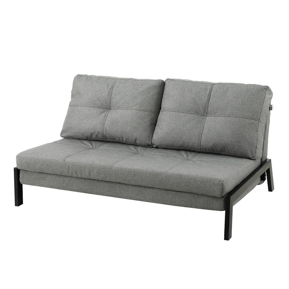 Colera Grey linen sofa bed in a modern living room