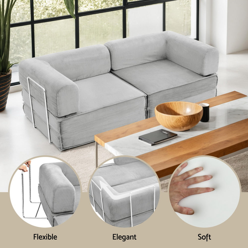 Otis Convertible Sofa Bed, Grey, view 5