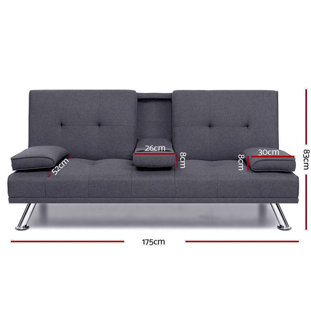 Creixell 3 Seater Sofa Bed, Dark Grey