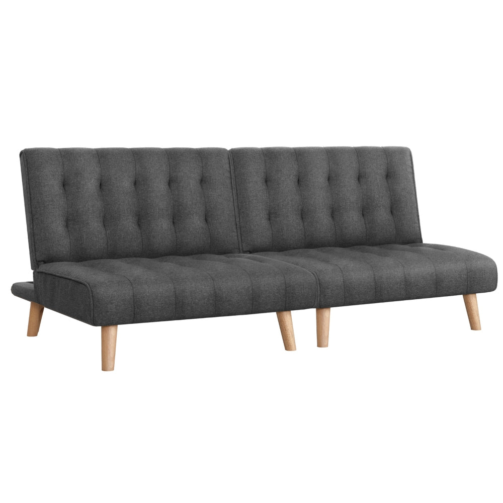 Altafulla Grey linen sofa bed in a modern living room