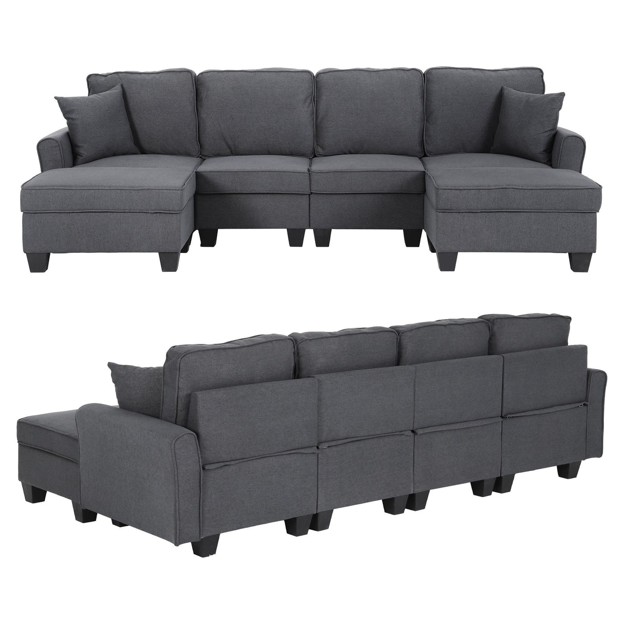 Llafranc 6 Seater Sectional Sofa, Grey
