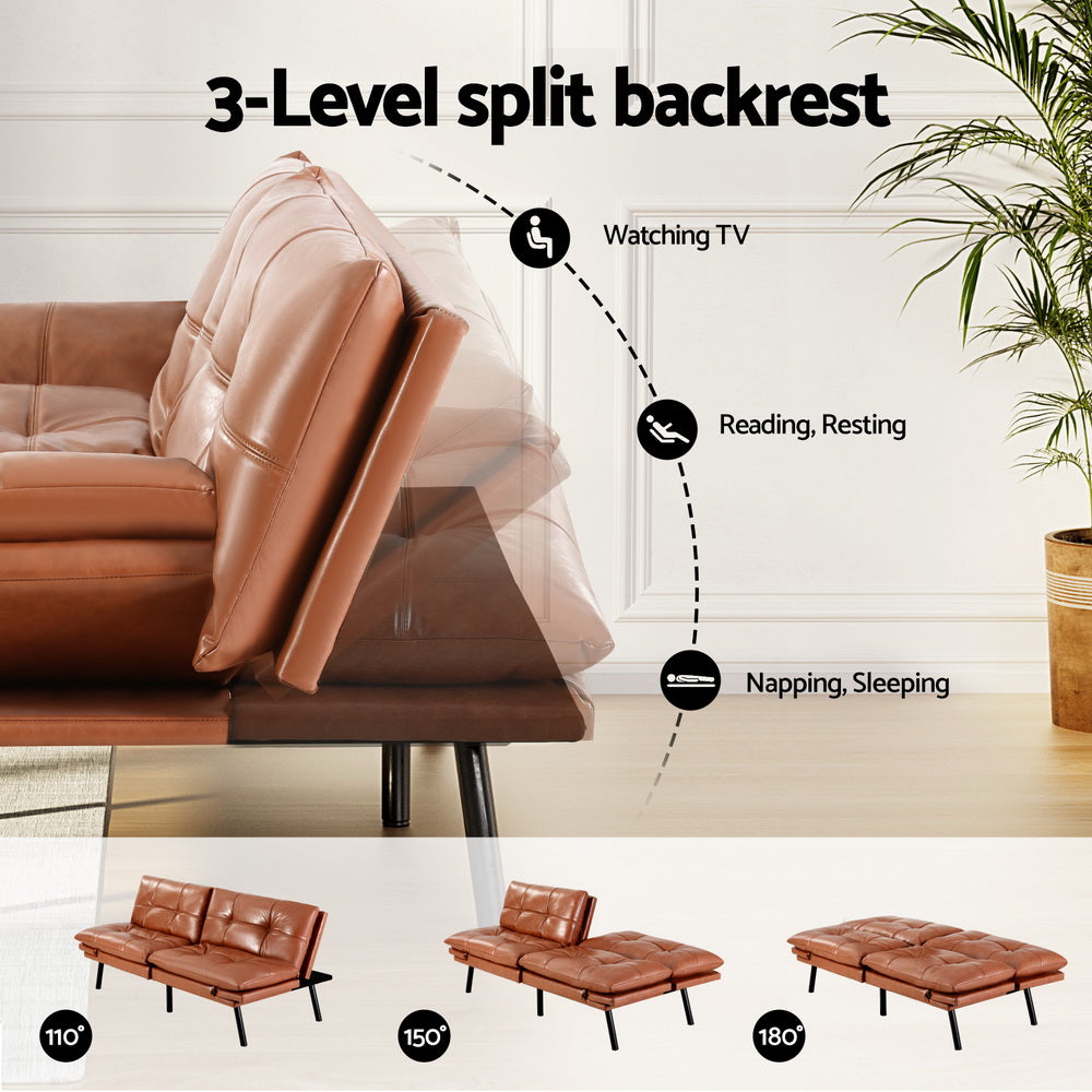 Alcanar 3 Seater Sofa Bed, Brown