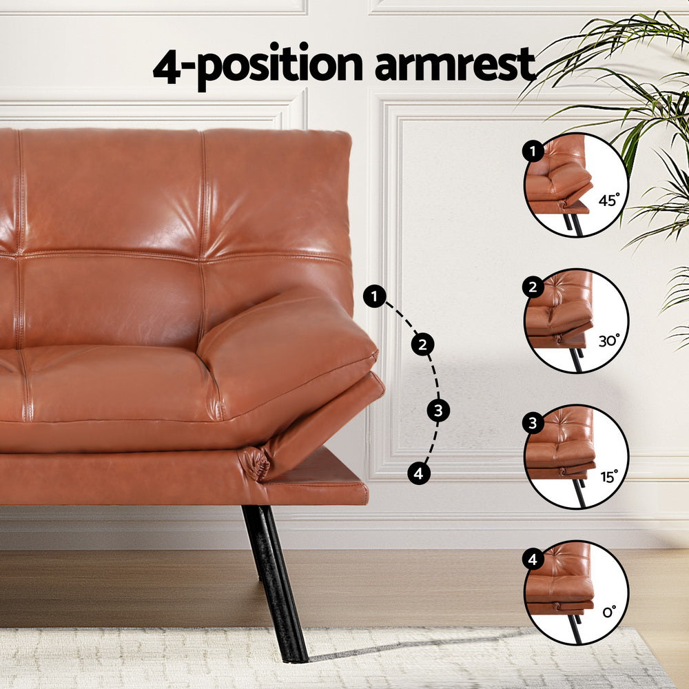 Alcanar 3 Seater Sofa Bed, Brown