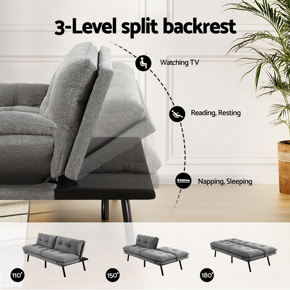 Alcanar 3 Seater Sofa Bed, Grey