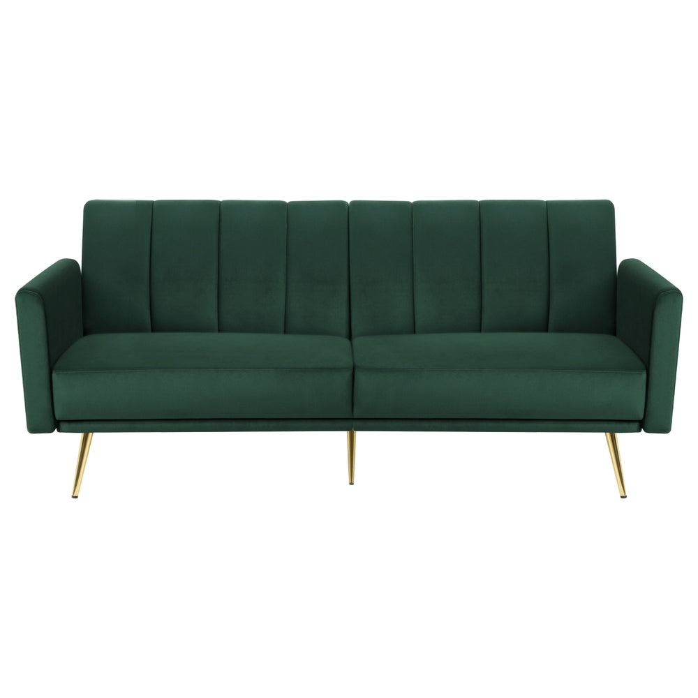 Artiss 3-Seater Velvet Sofa Bed — Vertical Stripe, Adjustable Arm, High-Resilience Foam — Allure Home Collections