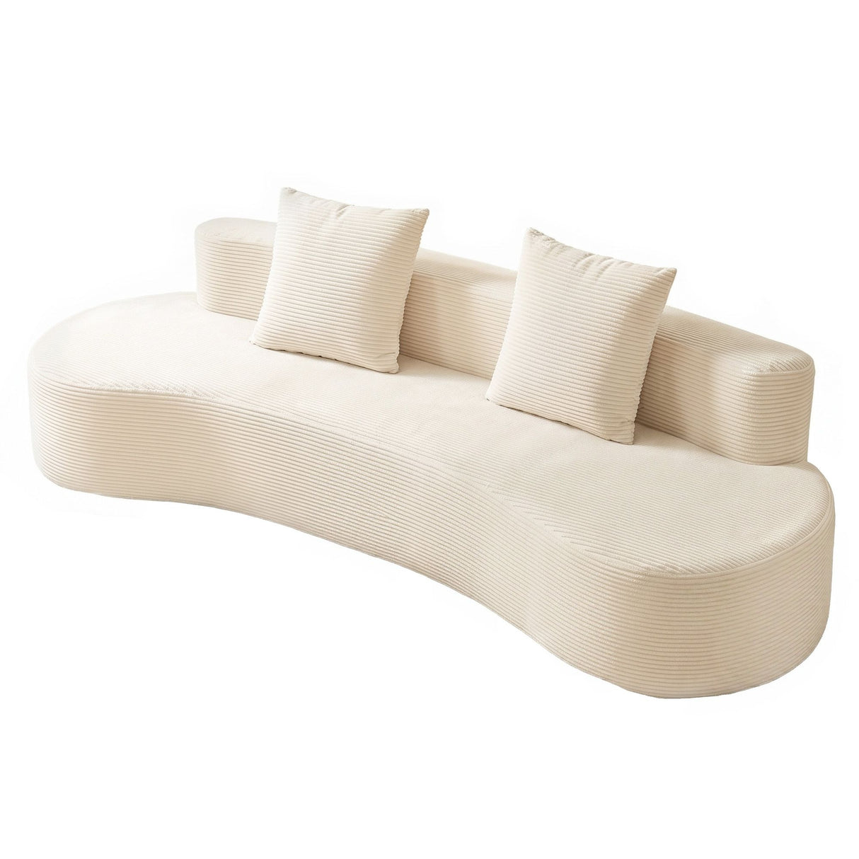 Tavernes white corduroy modular sofa in a modern living room